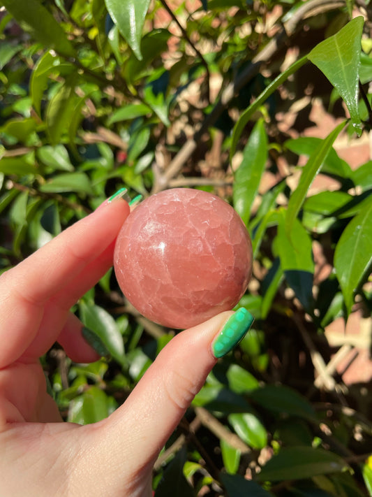 Strawberry Calcite Sphere (124g)