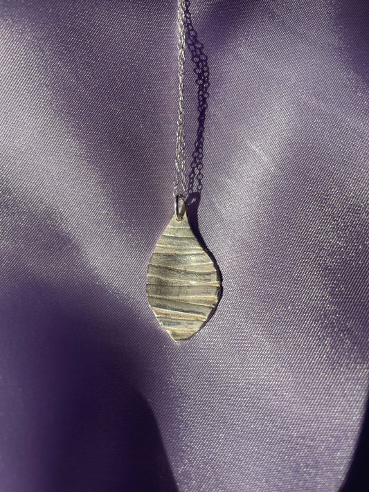 Fine Silver Leaf Necklace Pendant