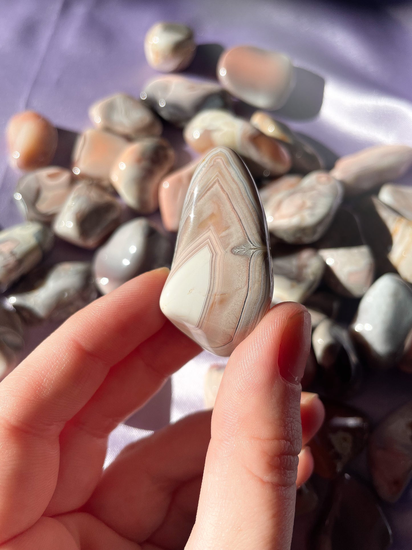 Botswanan Pink Agate Tumblestones