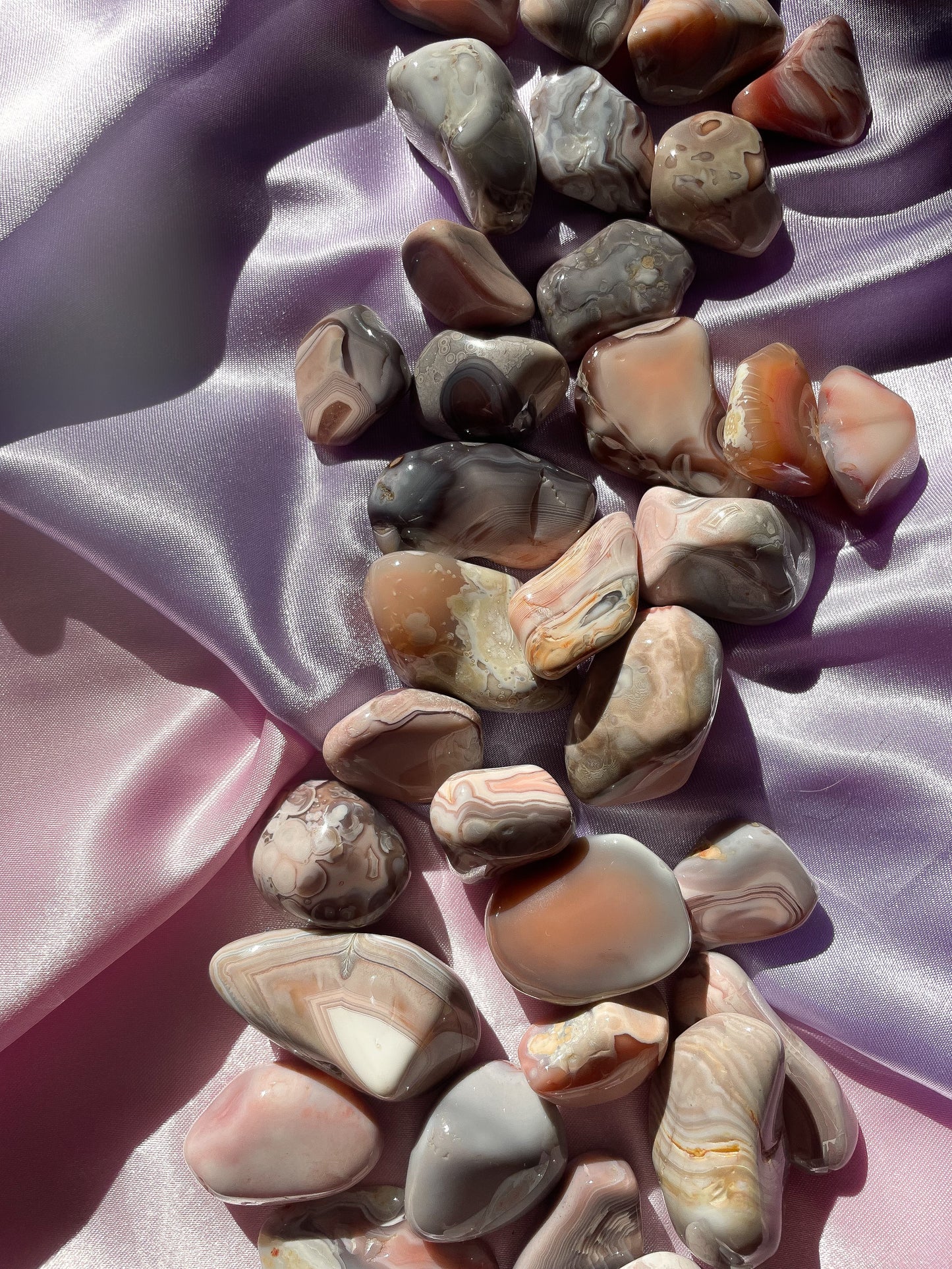 Botswanan Pink Agate Tumblestones