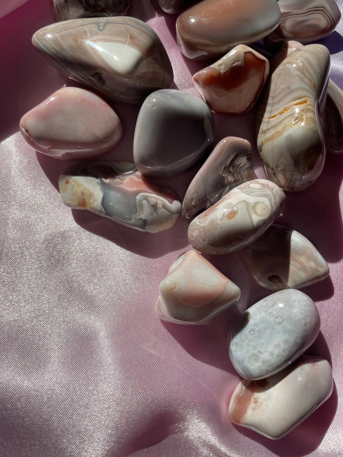 Botswanan Pink Agate Tumblestones