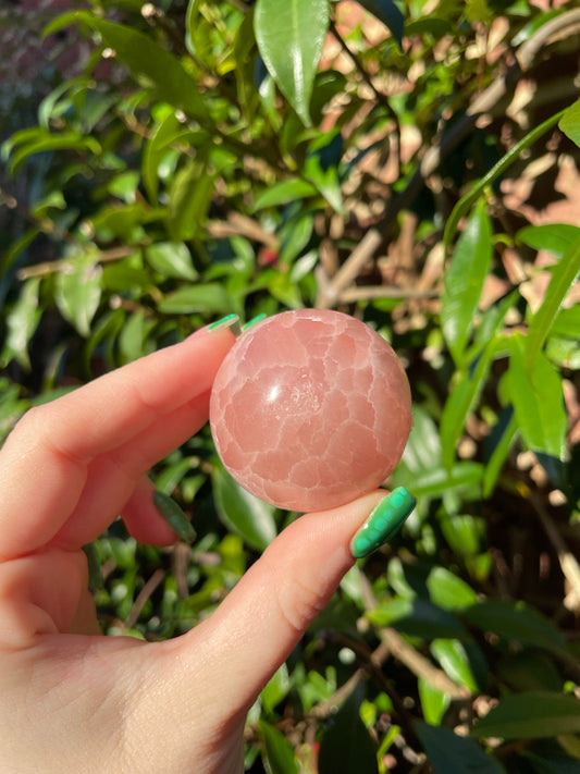 Strawberry Calcite Sphere (58g)